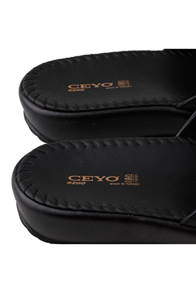 Ceyo Γυναικείες Μαύρες Παντόφλες Καθημερινές Ανατομικές 9200-3