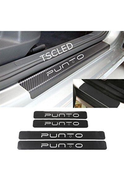 TSC فيات بونتو باب الكربون؟ملصق حماية العتبة (مجموعة من 4)