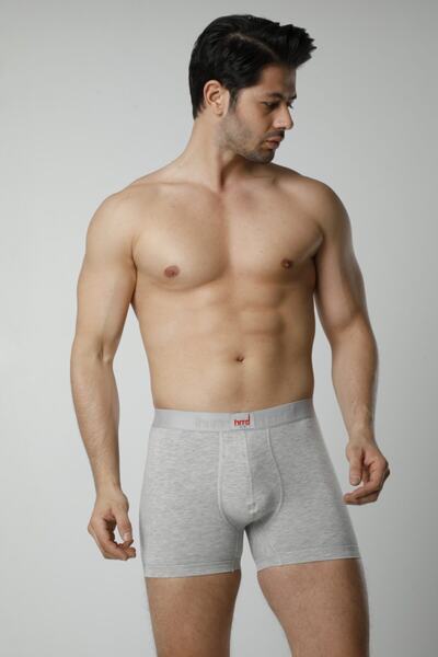 Hmd Men's Gray Cotton Lycra Boxers
