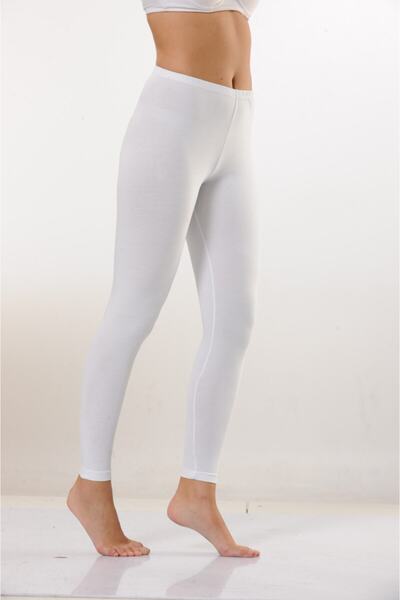 Hmd Kadın Beyaz  Pamuk Uzun Tayt