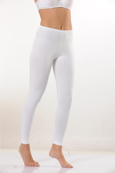 Hmd Kadın Beyaz  Pamuk Uzun Tayt