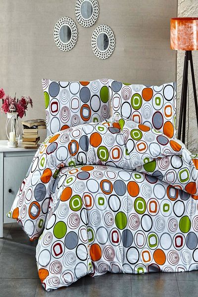 MAJESTE Toprak Ev Elegant 100% Cotton Geometric Duvet Cover Set Single: 5072