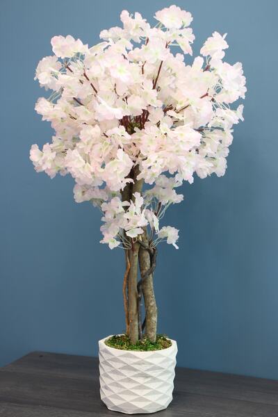 Yapay Çiçek Deposu Yapay Küçük Japon Bahar Dalı Ağacı 80 Cm Açık Pembe