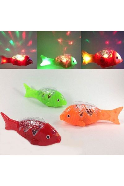 RoseRoi 1 Walking Fish Toy Fish, Crawling Companion for Babies with Music and Light