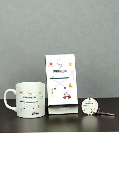 Hediyelen Paramedik Üçlü Set (kupa + Telefon Standı + Anahtarlık)