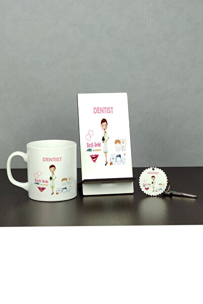 Hediyelen Dentist Üçlü Set (kupa + Telefon Standı + Anahtarlık)