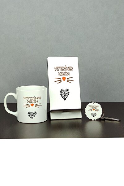 Hediyelen Veteriner Hekim Üçlü Set (kupa + Telefon Standı + Anahtarlık)