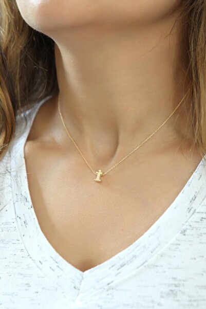 Rachon Azuris 925 Ayar Gümüş Üç Boyutlu I Harfi Kolye