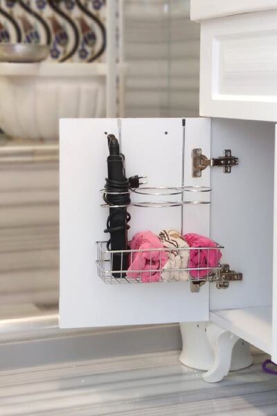 Teknotel 3 Gözlü Saç Kurutma Makinesi Düzenleyici Organizer Banyo Düzenleyici Krom SF263