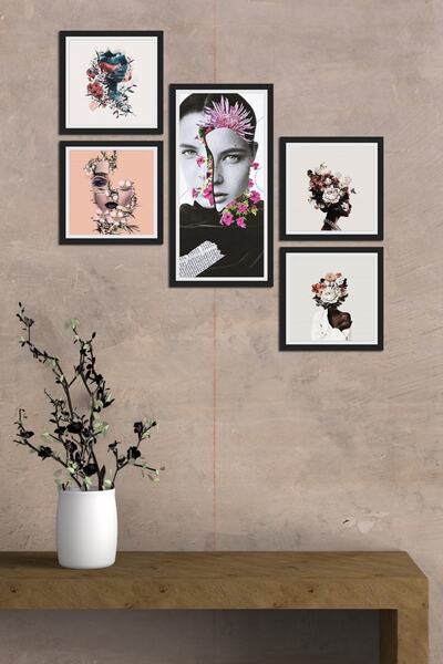 Cadran Collage Style 5 Parçalı Mdf Tablo Atf233