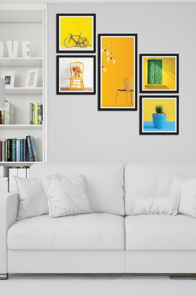 Cadran Collage Style 5 Parçalı Mdf Tablo Atf206