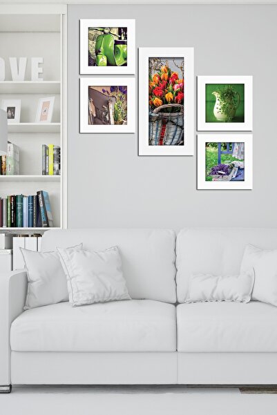 Cadran Collage Style 5 Parçalı Mdf Tablo Atf212