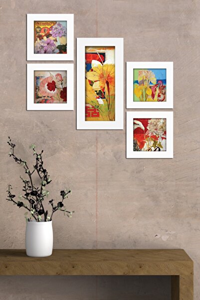 Cadran Collage Style 5 Parçalı Mdf Tablo Atf293