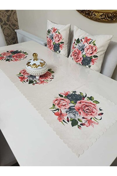 Körfez Kırlent Ören Gül Çiçek Model 3 Lü Takım & Yumuşak Ve Kaliteli Kalın Döşemelik Tok Tuşe Koltuk Kumaş