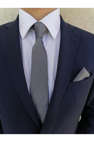 Tezgah İstanbul Gray Tie Handkerchief Set-1