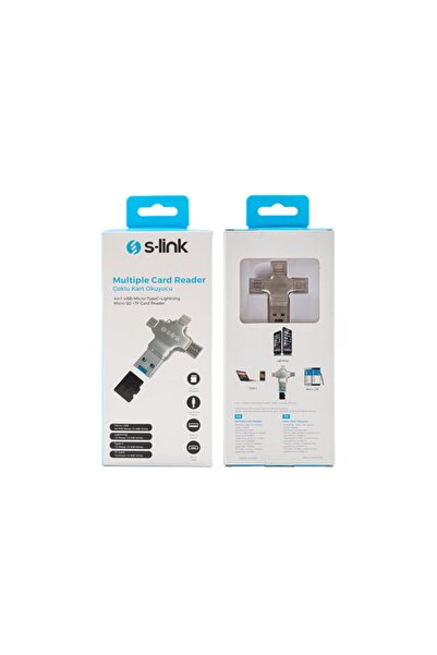S-LINK Sl-Ta35m 4 İn1 Usb Micro Typec Lightning Micro Sd Tf Kart Okuyucu