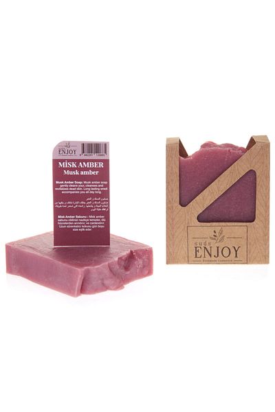 Enjoy Natural Musk Amber Handmade Face Hair and Body Soap 100 gr
