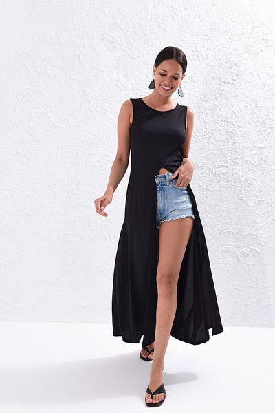 Cool & Sexy Γυναικείο Μακρύ Μακρύ τουνίκ Φόρεμα Yİ1823