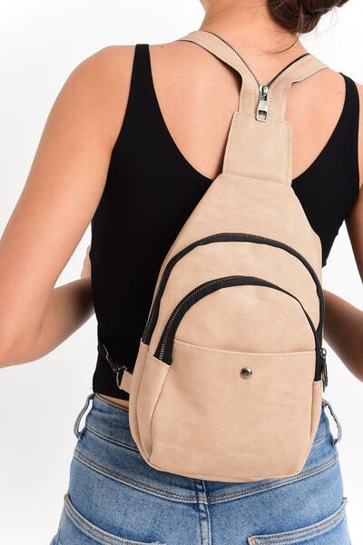 Bagzone Trok Detailed Two Compartment Waist Bag