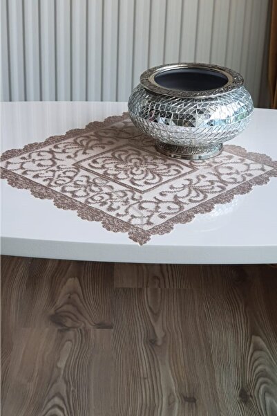 WENESSİ غطاء مناديل محبوكة على الطراز العثماني 6 قطع 30x30 (بني)