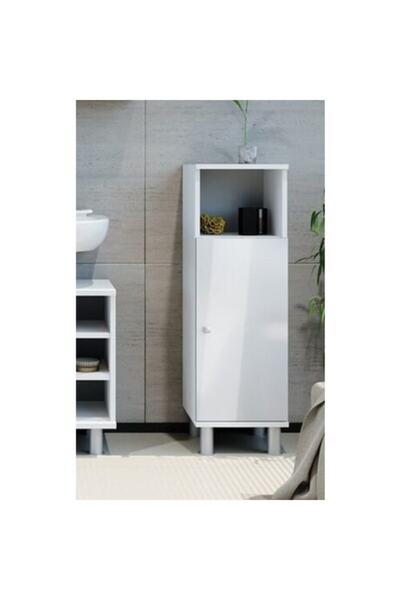 rivomo Tek Kapaklı Yer Banyo Dolabı Beyaz