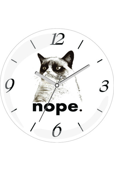 3M Nope Cat No pisică Ceas de perete din sticlă cu bombă silențioasă