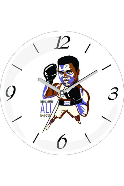 3M ساعة حائط من الزجاج الحقيقي من محمد علي بوكسينغ كتم الصوت