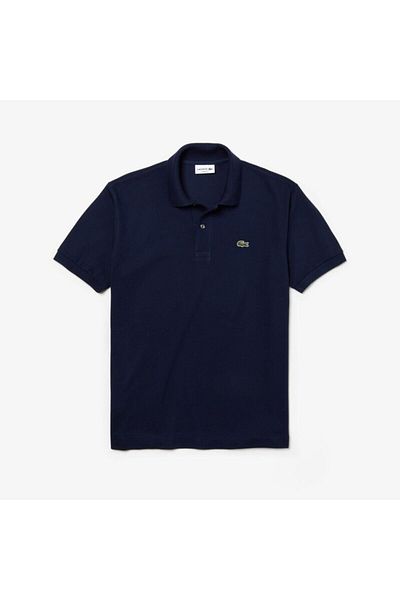 Lacoste Marineblaues Herren-T-Shirt mit Polokragen und klassischer Passform