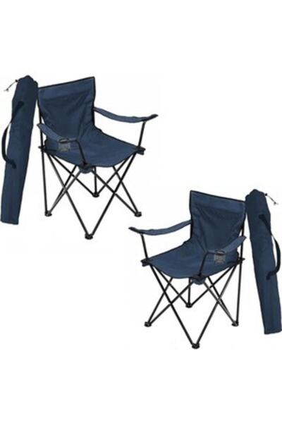 Bofigo 2 Adet Kamp Sandalyesi Katlanır Sandalye Bahçe Koltuğu Piknik Plaj Balkon Sandalyesi Mavi
