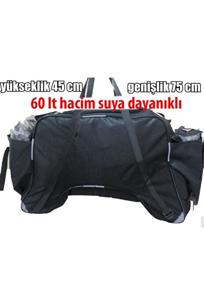 Genel Markalar Motosiklet Çantası Arka Heybe 60 Lt Su Geçirmez 32 Cm Orta Boşluk K