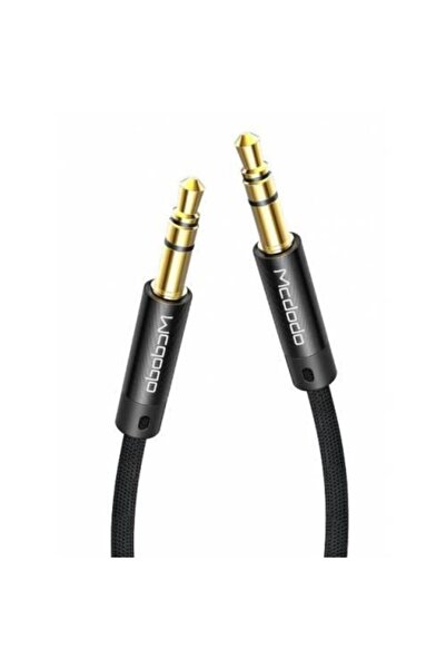 Mcdodo CA-664 AUX 3.5MM SES KABLOSU 1.2M SİYAH ALTIN UÇ HASIR KOPMAZ TASARIM