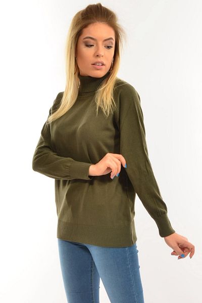 ModaPlaza Women's Full Fisherman Classic Cut Khaki Knitwear 4125