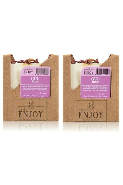 Enjoy Natural Rose Handmade Face, Hair and Body Soap 100 Gr X 2 Pieces
