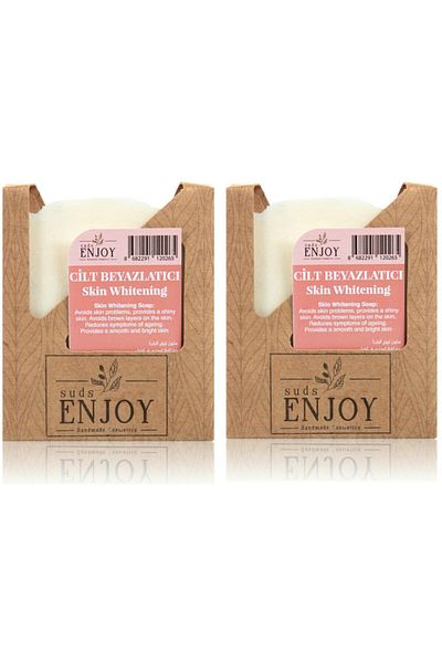 Enjoy Natural Skin Whitening Handmade Face, Hair and Body Soap 100 Gr X 2 Pieces