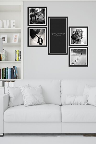 Cadran Collage Style 5 Parçalı Mdf Tablo Atf300