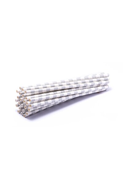 PASTRY PLANET Silver Striped Straw
