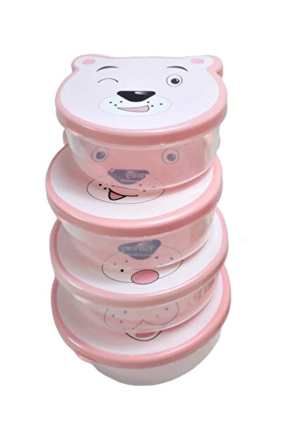 RoseRoi 4-Piece Figured Storage Container Lunch Box