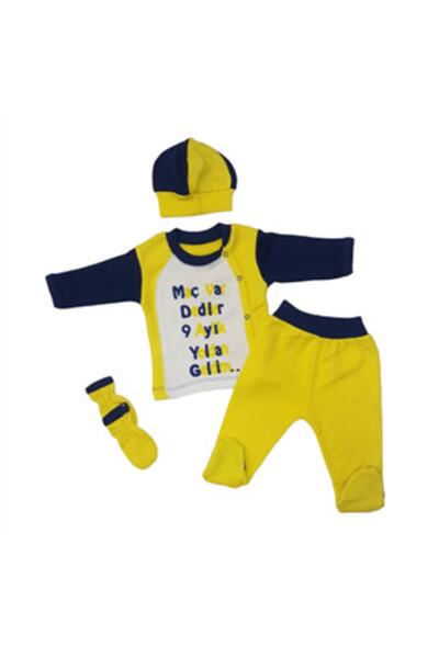 Armine Baby 1518 Unisex Baby Fenerbahçe Fan 4-Piece Bodysuit Set