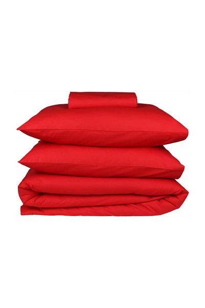 Helen George Basic Red Double Duvet Cover Set