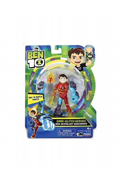 GIOCHI PREZIOSI Ben 10 Aksiyon Figürleri Omni Glitch Heroes Ben Heatblast Sho...