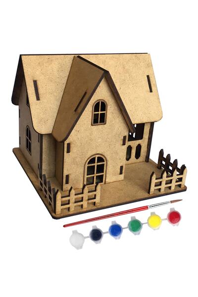 Tahtakurusu Tasarım Köşk Ev Ahşap Boyama Etkinlik Seti Orjinal Ürün