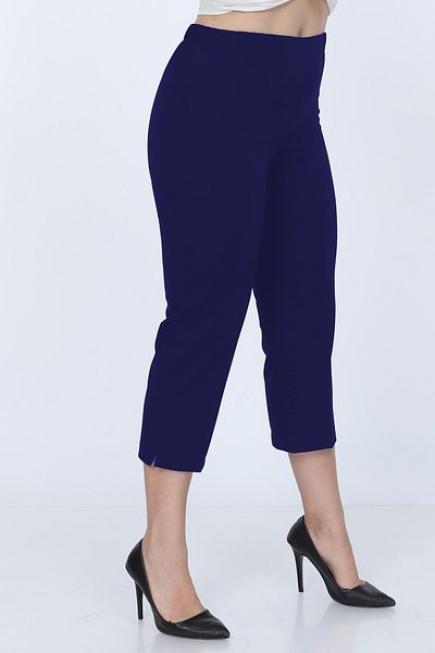 Gül Moda Navy Blue Fabric Capri Large Size G010