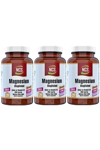 NCS Zma 180 Tablets Zinc Folic Acid Vitamin B 6 Magnesium Bisglicinate 3 Pieces