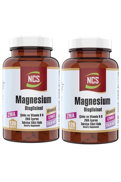NCS Zma 120 Tablets Zinc Folic Acid Vitamin B 6 Magnesium Bisglicinate 2 Pieces