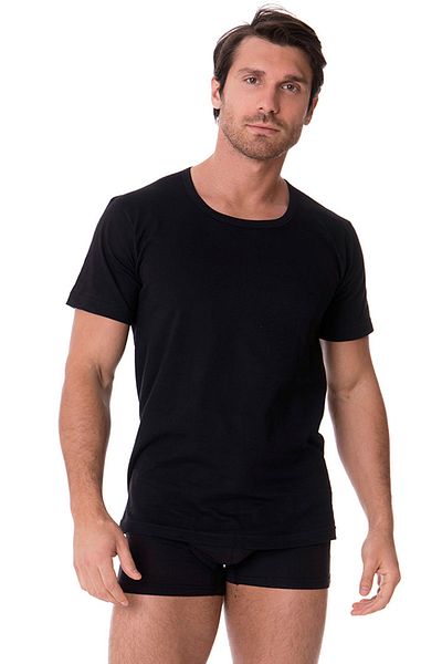 DOREA Men's 5 Pieces Black Single Jersey Crew Neck