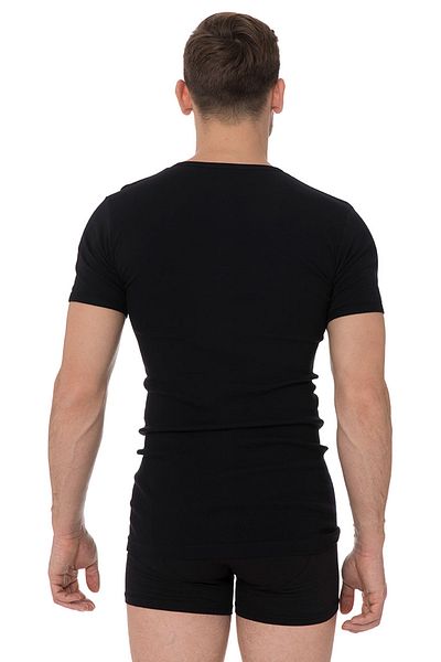 DOREA Men's Black Rib Ribbed O Collar 2 Pieces