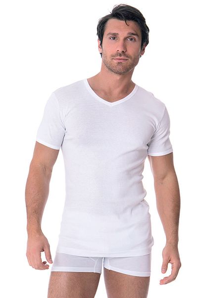 DOREA Men's Rib Ribbed V-Neck Undershirt