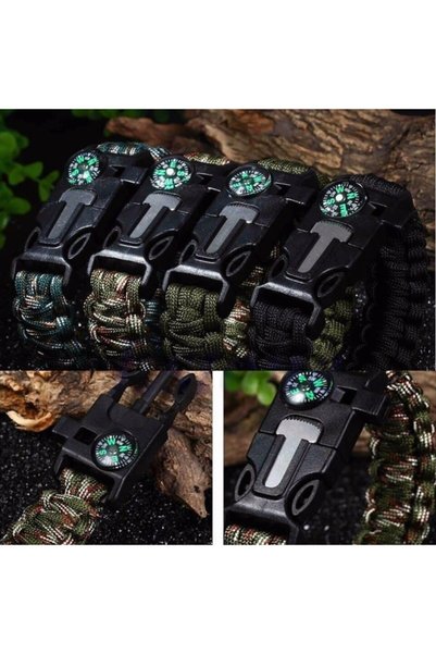 FORMULA X 5 in 1 Outdoor Survival Paracord Bracelet Army Green