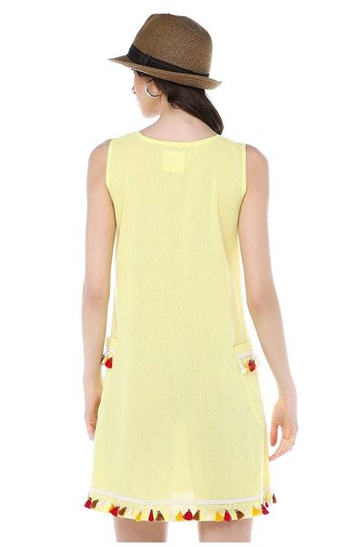 İna Rochie de vară etnică cu mânecă japoneză din pânză organică Şile