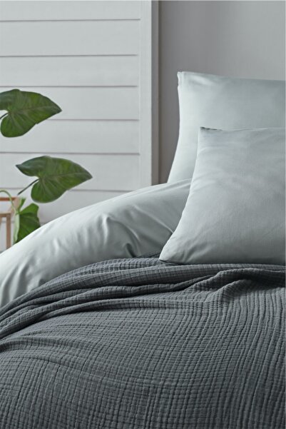 Berolige Unisex 4 Layers Muslin Cotton Single Pique - Bedspread - Unpadded Anthracite